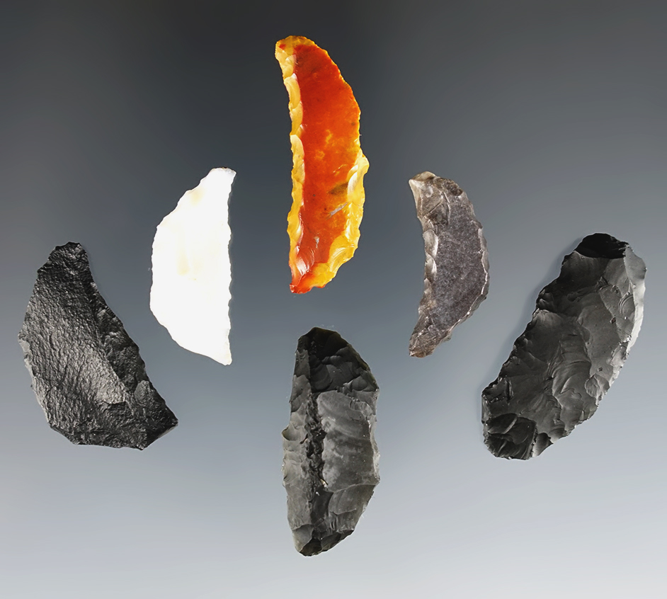 Set of 6 Crescents found by Roy Mudge near the Black Rock Desert, Humboldt Co., Nevada.