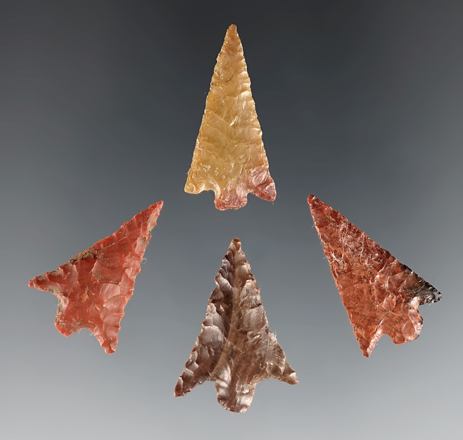 Set of 4 nice Gempoints made from various materials. Recovered in Clackamas Co., Oregon.
