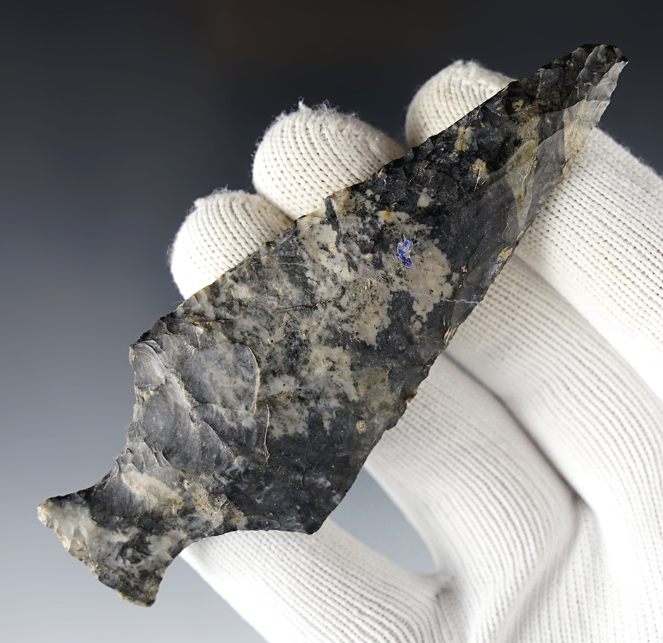 4 1/16" Ashtabula made from "Bird Dropping" Coshocton Flint with nice mineralization.