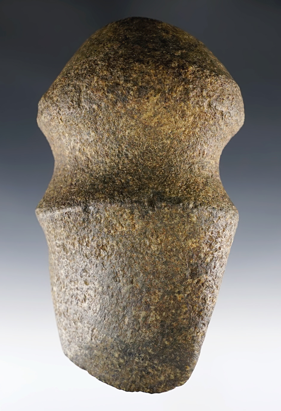 5 1/2" long 3/4 Groove Axe with a unique twist to the bit area. Found in Preble Co., Ohio.