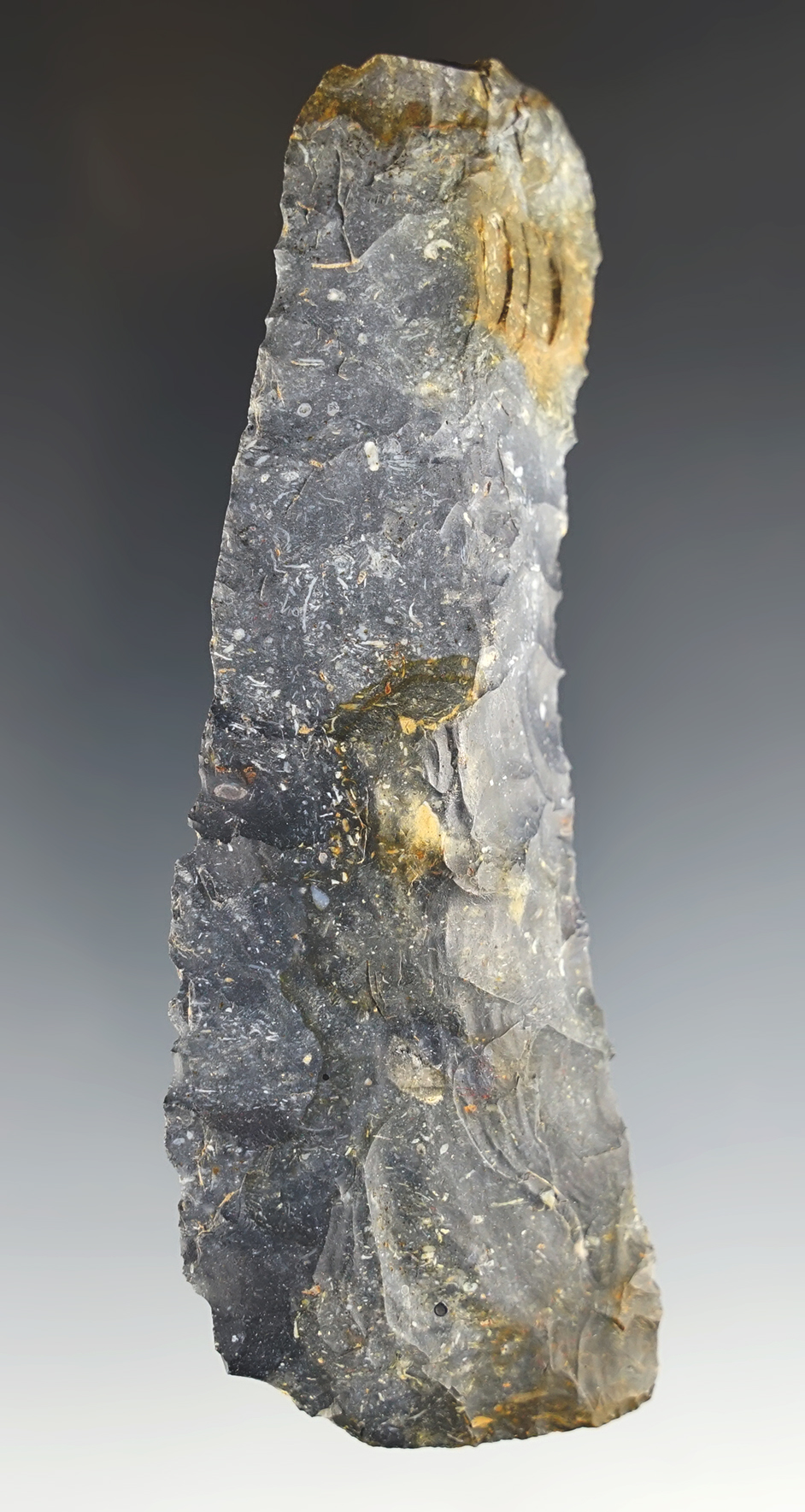 4 5/8" Paleo Knife made from Coshocton Flint. Found near Lancaster, Fairfield Co., Ohio.
