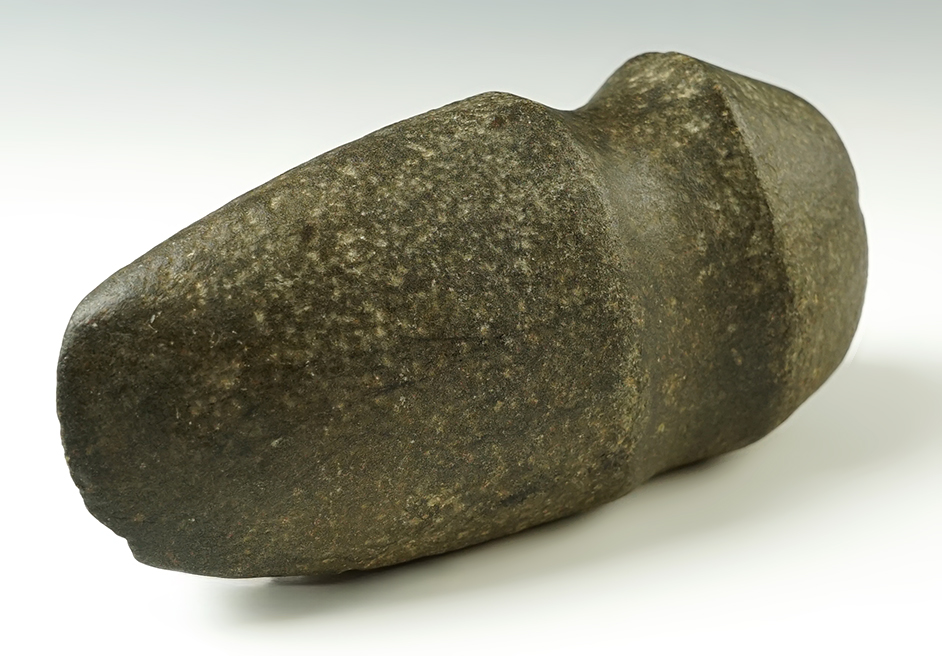 6 1/4" long 3/4 Grooved Axe made from patinated Hardstone. Found in Erie Co., Ohio.