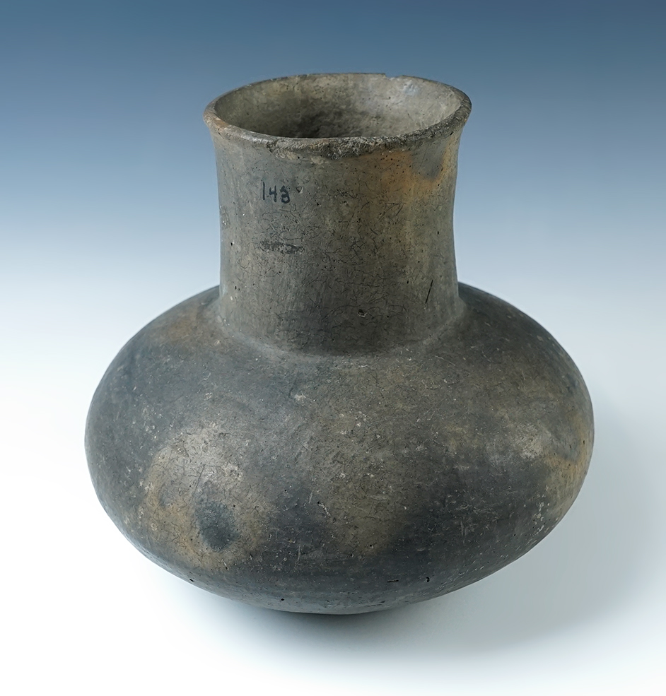 7 1/2" diameter by 6 1/2" tall Mississippian Pottery Vessel. Found in Arkansas.