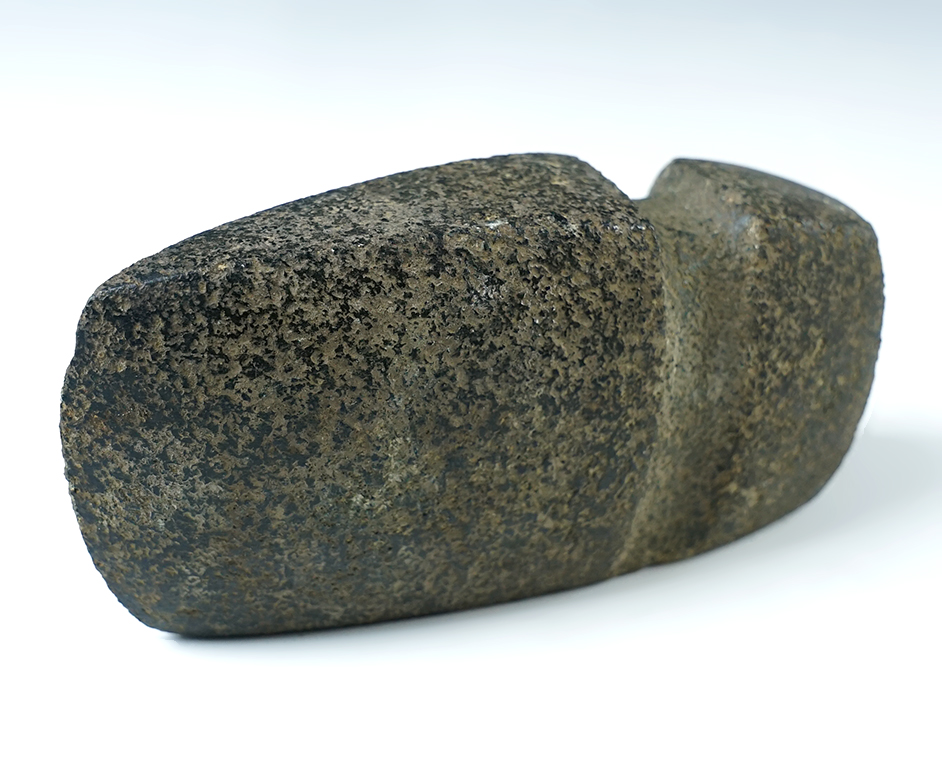 5 1/4" 3/4 Groove Axe made from dark speckled Hardstone.Found in the Missouri/Illinois area.