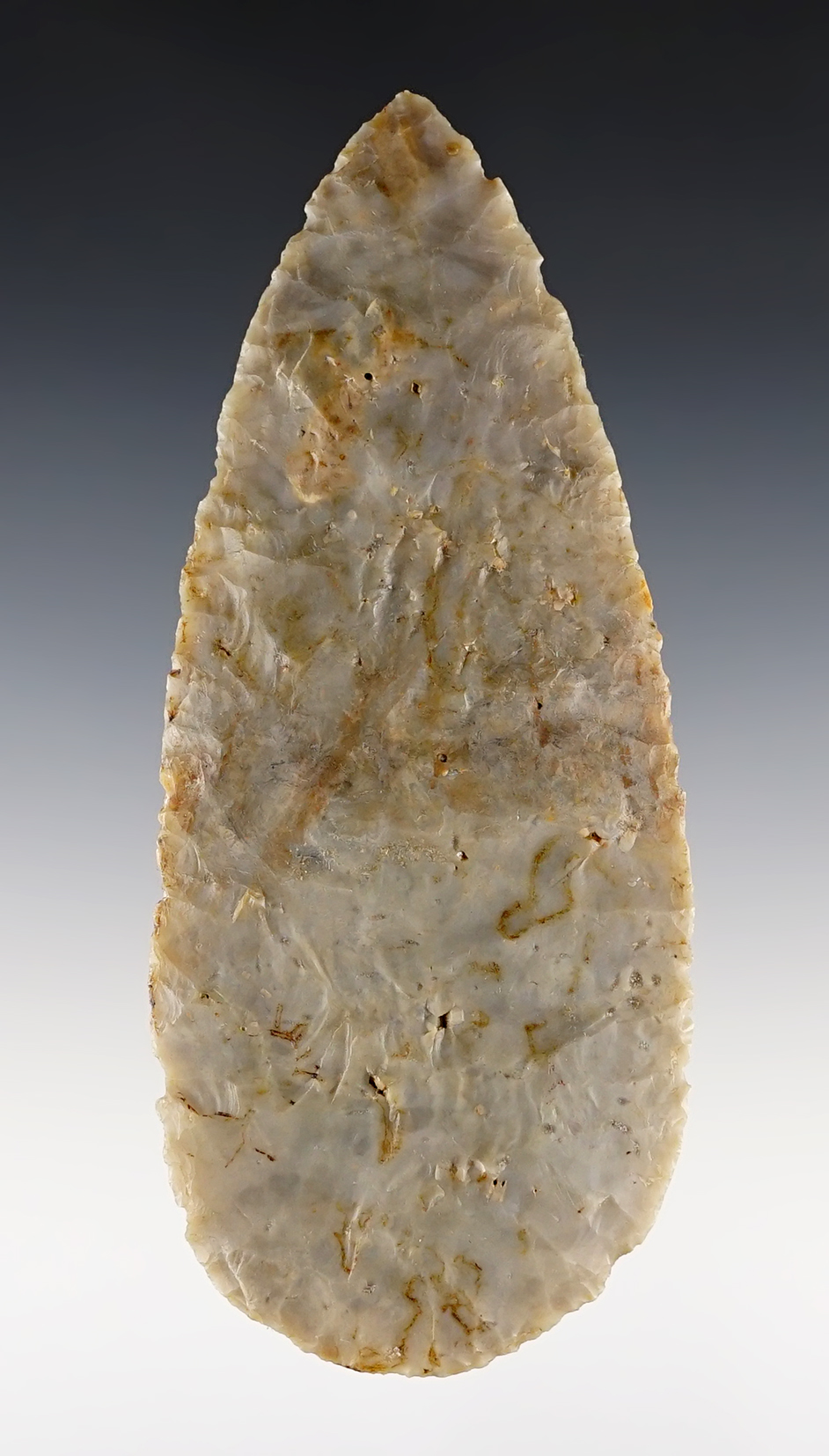 4 13/16" Flint Ridge Blade that is nicely patinated. Found in Scioto Co., Ohio. Ex. Mountjoy.