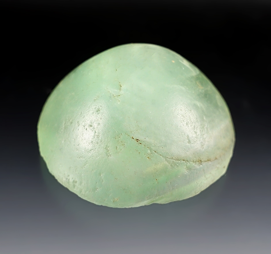 Beautiful material on this 1 1/2" diameter highly patinated green Fluorite Cone. Very rare.