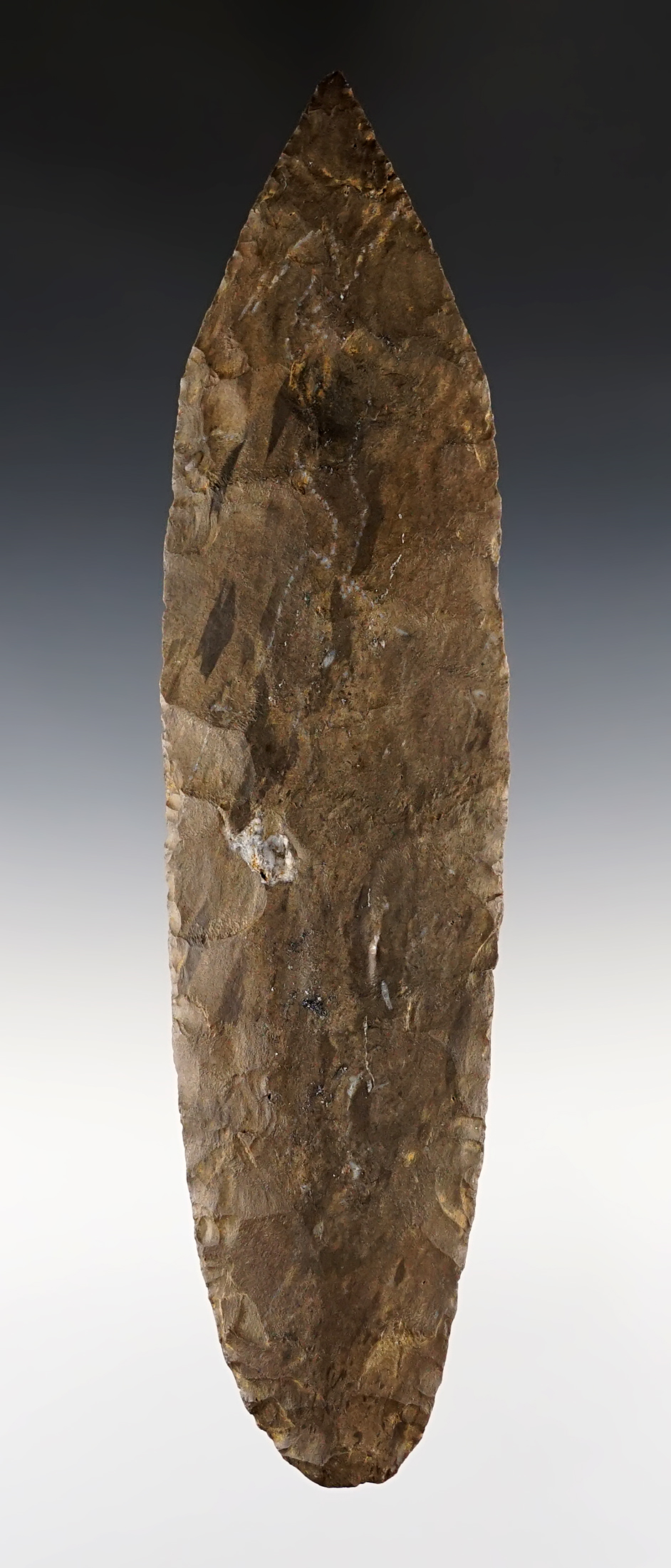 7 5/16" Duck River Sword found at the Henton Site near Nashville. Dover Flint. COA.