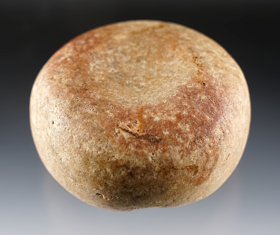 2 1/2" Hardstone Discoidal. Found in Pemiscot Co., Missouri. Ex. Mitch Lewis.