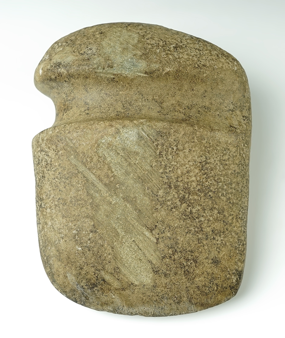Large 8" long 3/4 Illinois Groove Axe made from well patinated Hardstone.