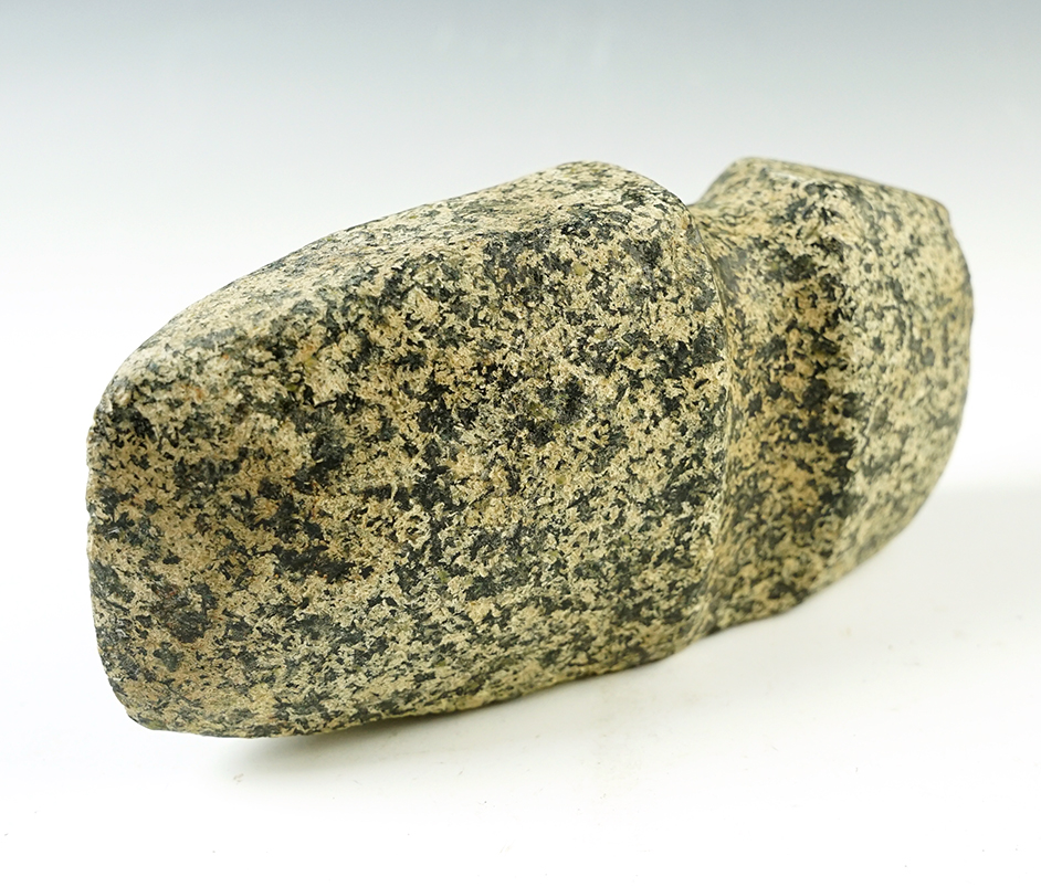 6 1/2" Full Groove Axe made from speckled Granite with a nice bit. Saline Co., Missouri.