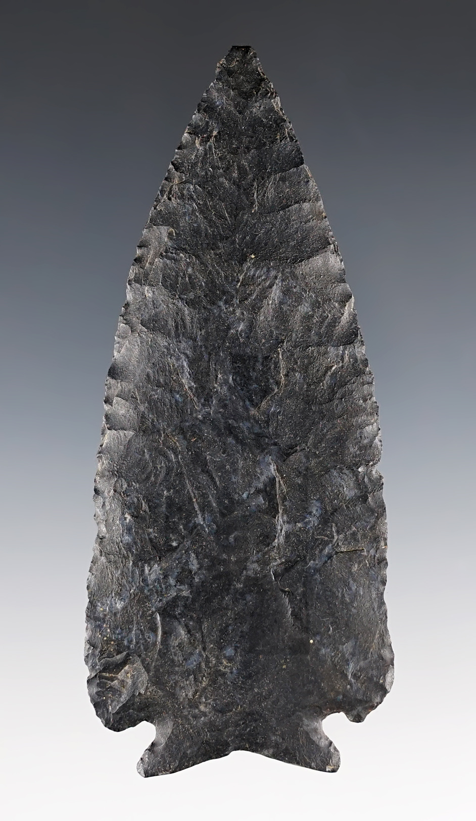3 3/4" Decatur Fracture-Base made from Coshocton Flint. Found in Holmes Co., Ohio.
