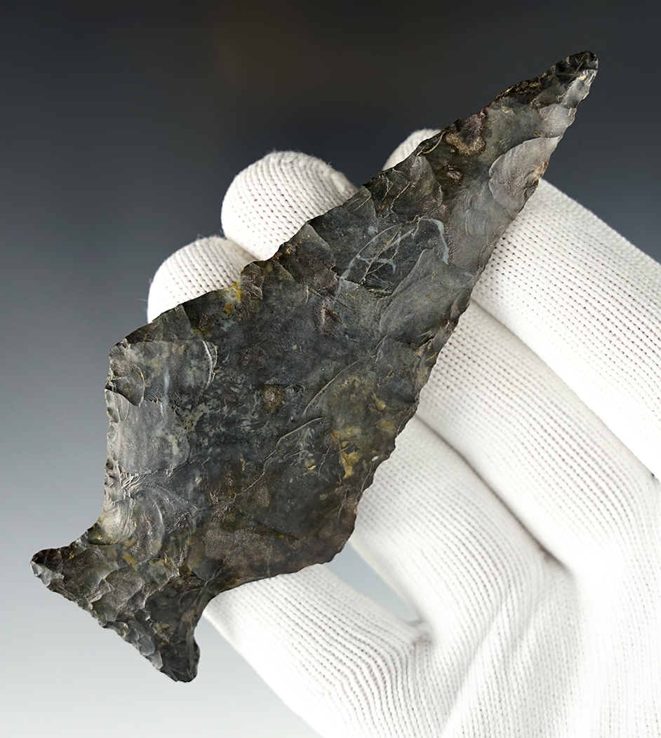4 5/16" Ashtabula made from well patinated Coshocton Flint. Ex. Owen Davis.