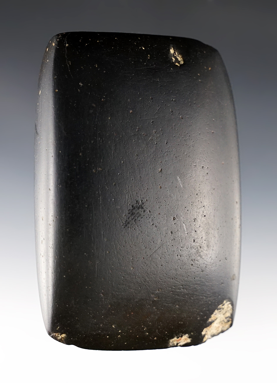 4 1/8" Square Celt made from Hardstone that is well patinated. Found in Franklin Co., Ohio.