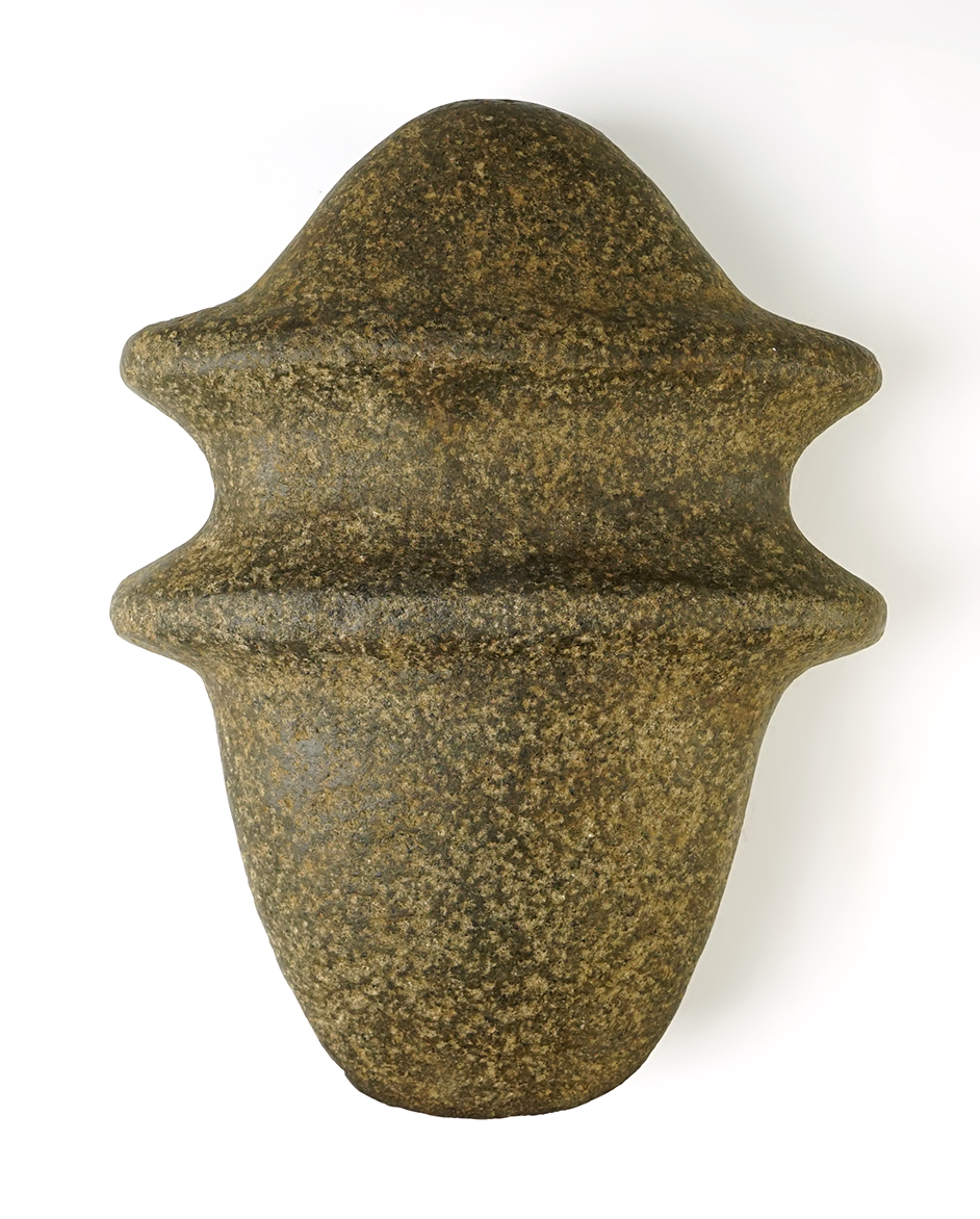 8 7/8" long by 6 3/4" wide Michigan Barbed Axe made from Hardstone. Bay Co., Michigan. COA.