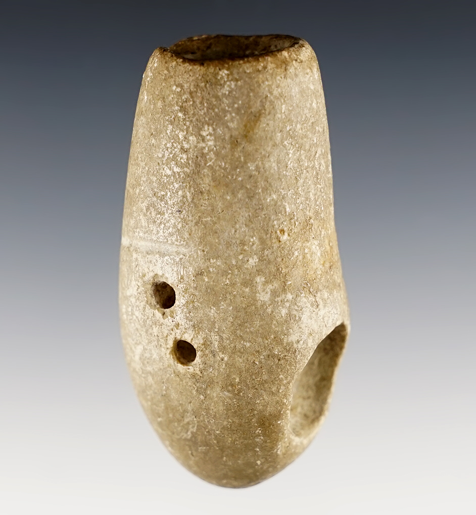 Fine 2 3/4" Vasiform Pipe made from patinated Sandstone. Found in Clermont Co., Ohio.