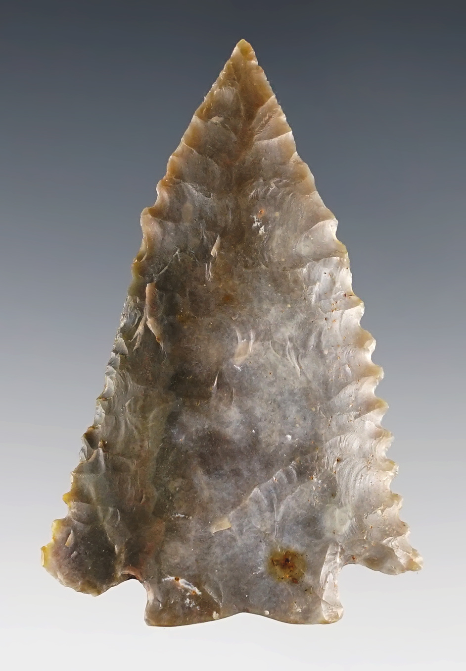 2 1/2" Decatur Fracture Base made from Sonora Flint. Found in Hardin Co., Kentucky.