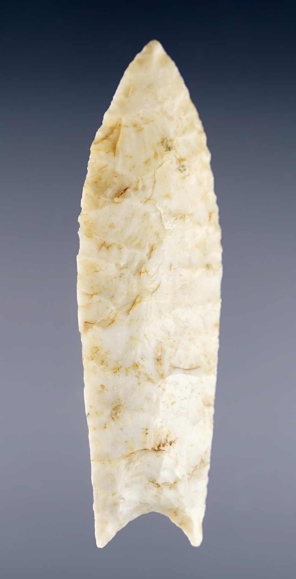 2 7/8" Plainview made from Burlington Chert. Found in Missouri. Davis and Partain COA's.