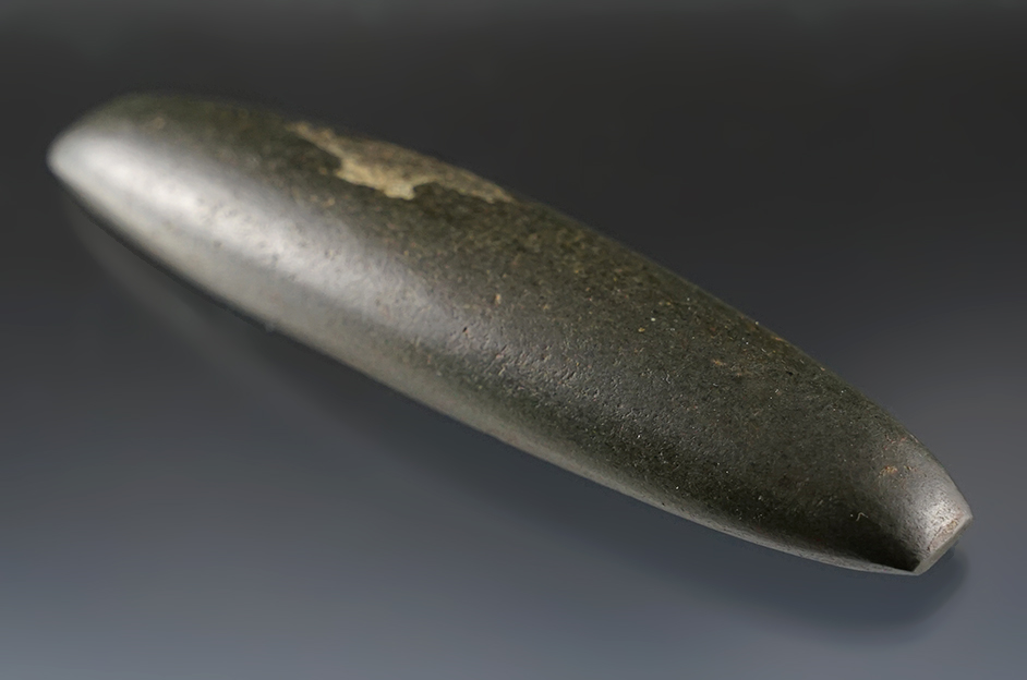 4 5/16" Fine Bar Amulet made from Hardstone. Found in the Ohio area.