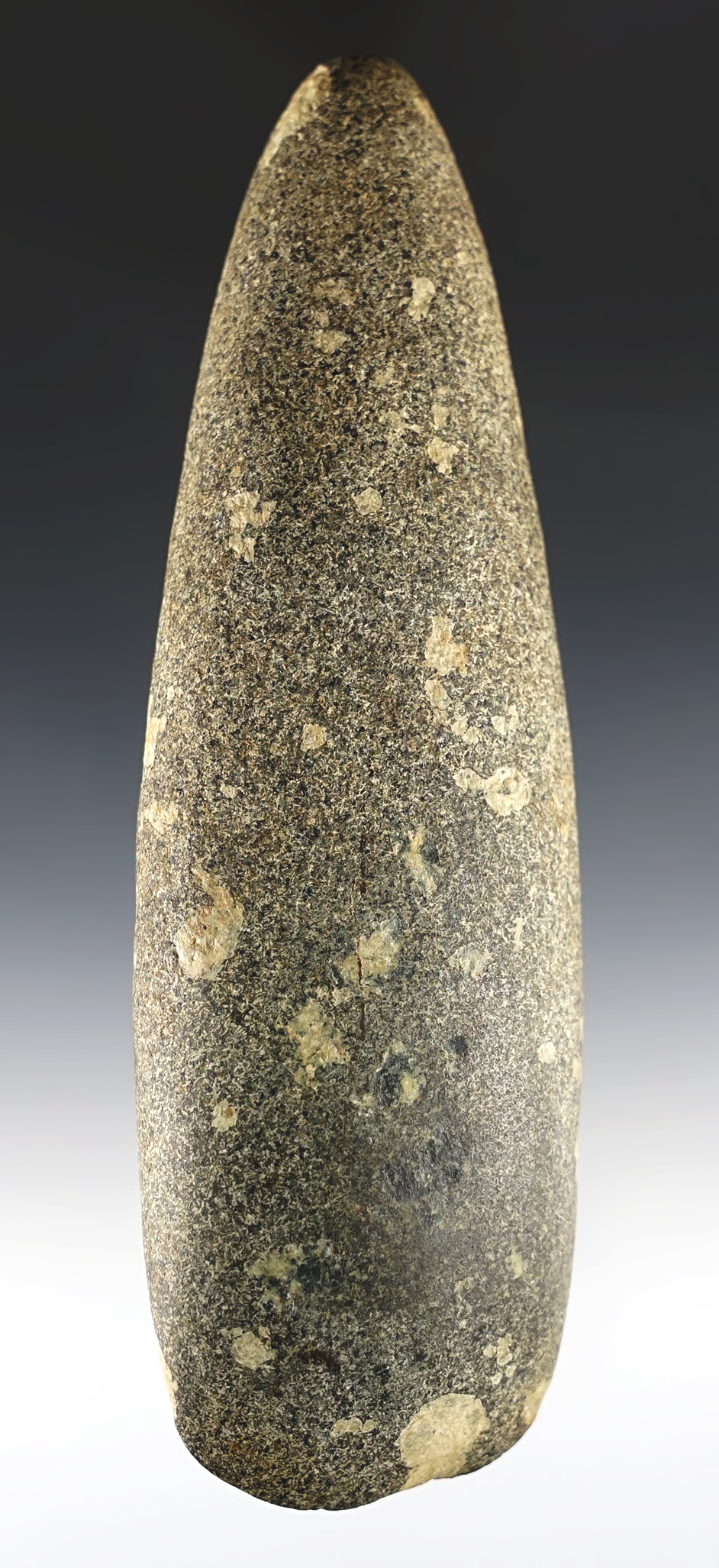 6 7/8" long Porphyritic Hardstone Celt. Found in Crooksville, Ohio. Ex. Brian Donaldson.
