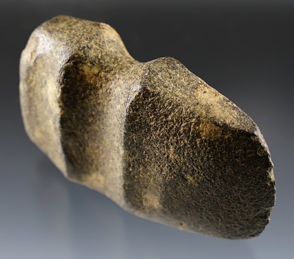 3 3/8" very nice Porphyry 3/4 Grooved Axe. Finely made. Found in the Missouri/Illinois area.