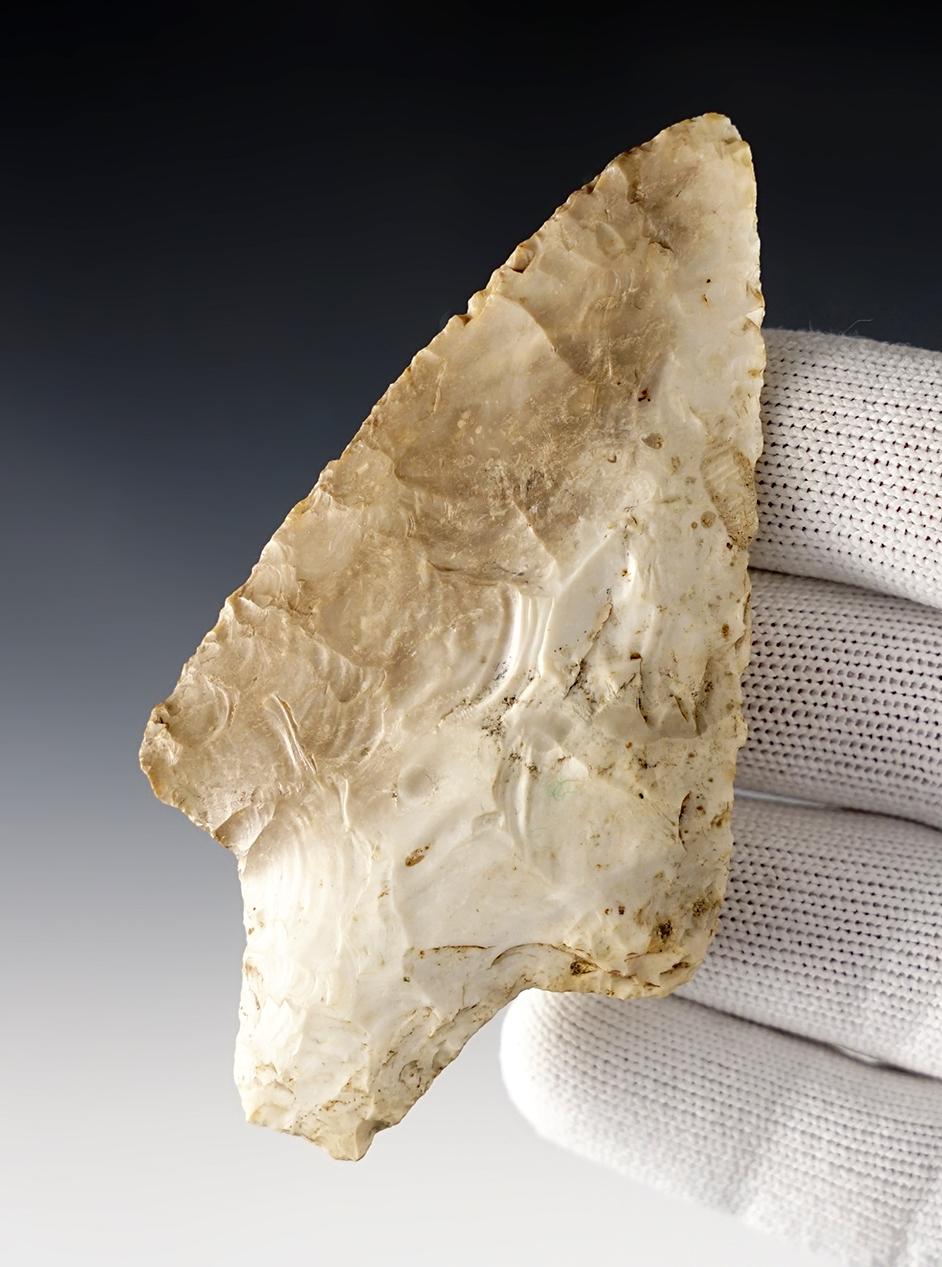 Fine 3 11/16" Illinois Dickson. Made from well patinated Avon Chert. Partain COA.