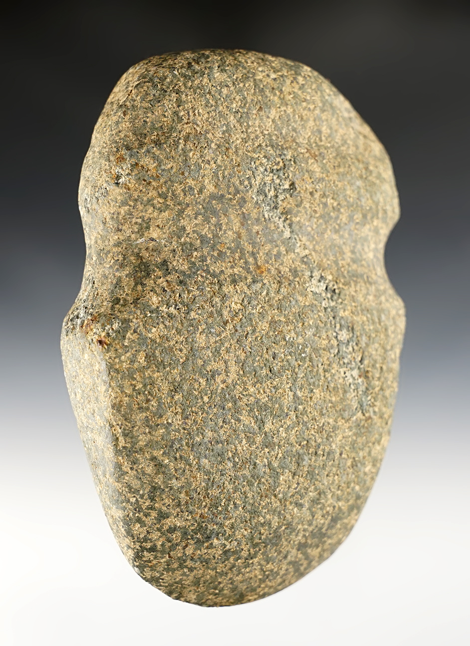 6 1/8" Double Groove Axe made from Hardstone. Found in Lincoln Co., Missouri.