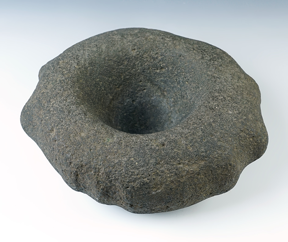 10 1/4" long by 8 3/4" wide Stone Bowl recovered near the Columbia River, Umatilla, Oregon.