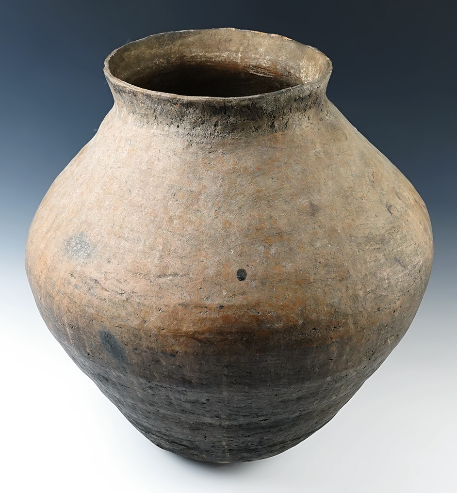 PICK UP ONLY!!! 13" wide by 15" tall solid condition body Southwestern Pottery Vessel with some restoration to rim.