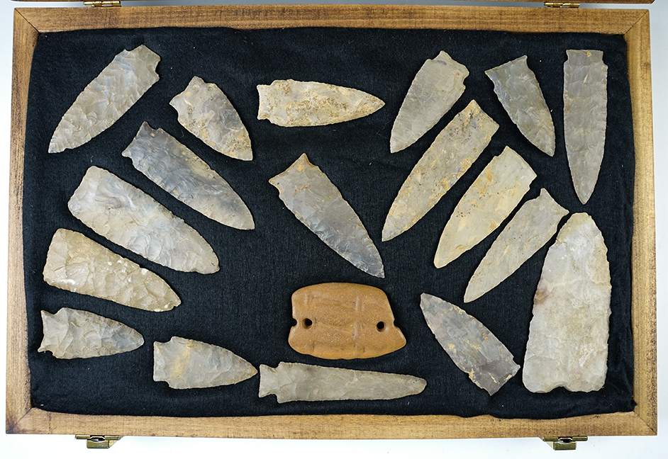 Cache! Group of 19 artifacts found together in Lee Co., Mississippi.