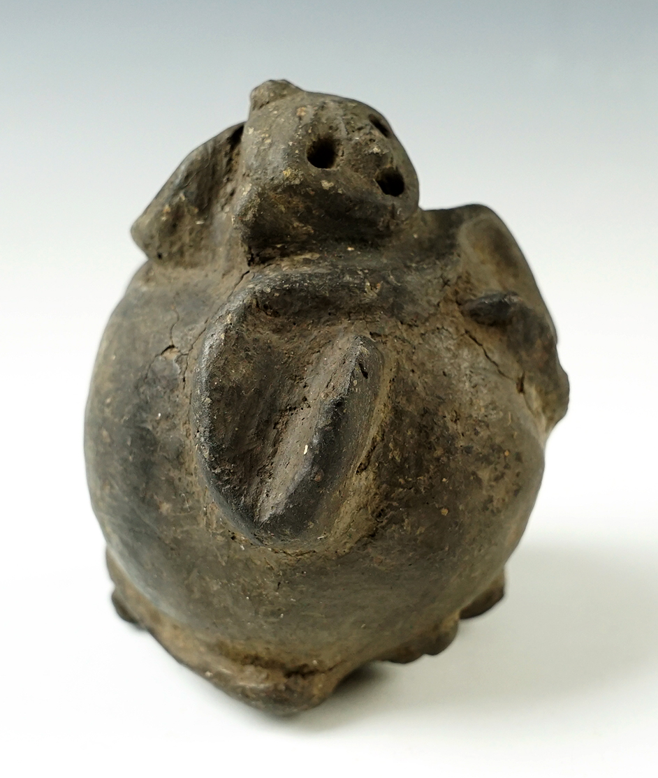 3 3/8" tall x 2 5/8" wide Mississippian Full Bodied Bottle recovered in Hickman Co., Kentucky.