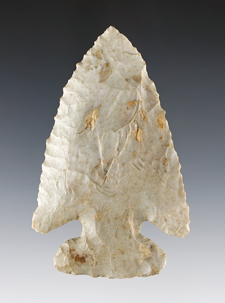 Nicely made 2 15/16"  Ohio Archaic Thebes in excellent condition. Made from Attica Chert.