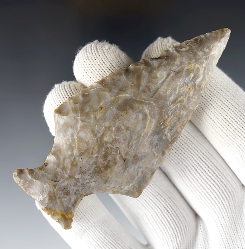 3 5/8" Ashtabula made from Upper Mercer Flint. Ex. Owen Davis collection.