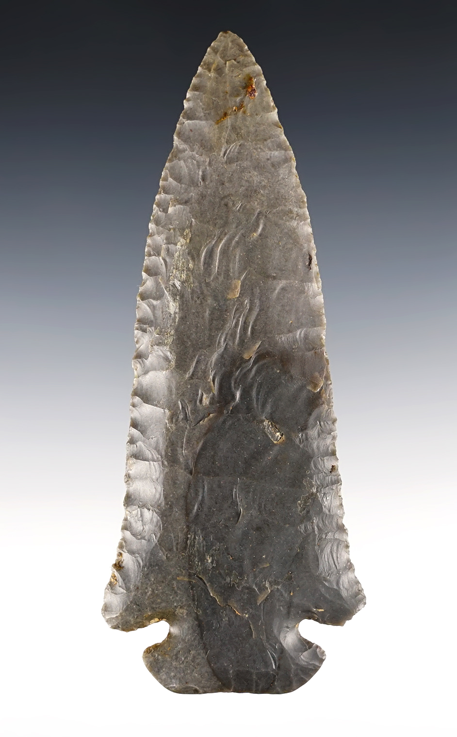 4 11/16" Dovetail made from multi-colored Sonora Flint. Found in Hardin Co., Kentucky. COA.