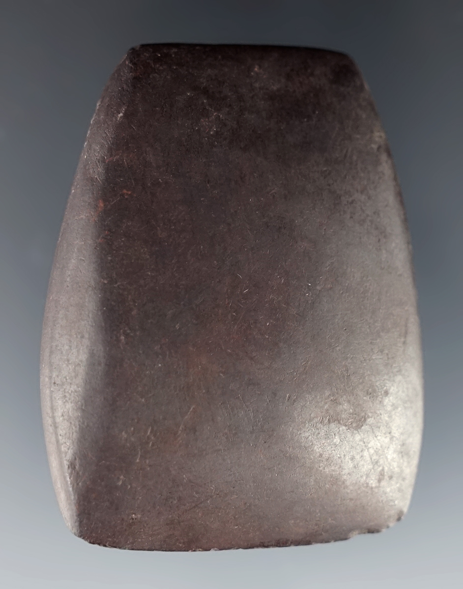 2 3/16" finely made Hematite Celt found by James Moffett, Tuscarawas Co., Ohio