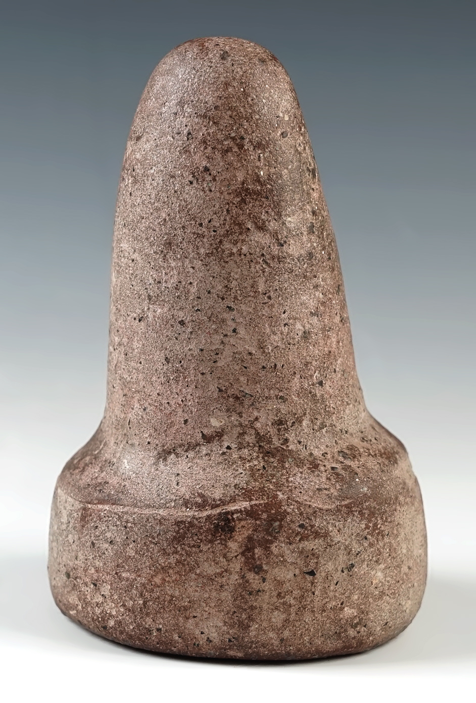 Very colorful 5 1/16" well styled Bell pestle - attractive pink material recovered in Arizona.