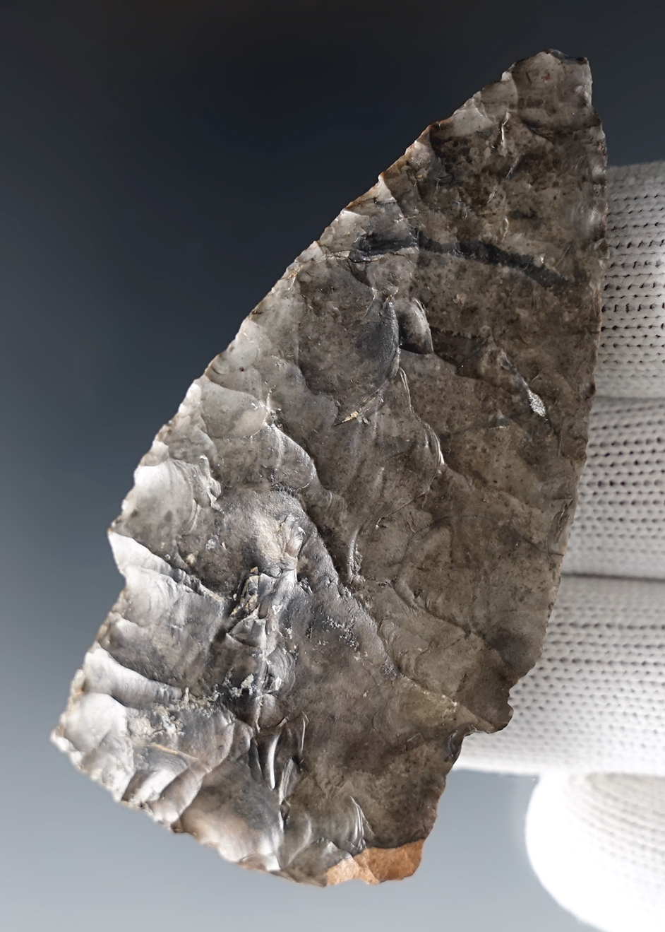 Attractive material on this 2 15/16" Scottsbluff found in Arkansas. Ex. Ron Covietz. Dickey COA.