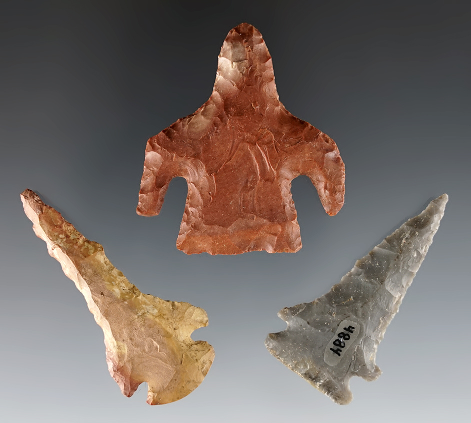 Set of three nice Drills found by Charlie Long in Kentucky. Includes a colorful Dovetail Drill.