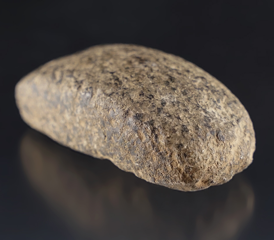 2 5/16" x 1 1/16" Granite Loafstone found in Clinton Co., Ohio. Ex. Jon Dickinson.
