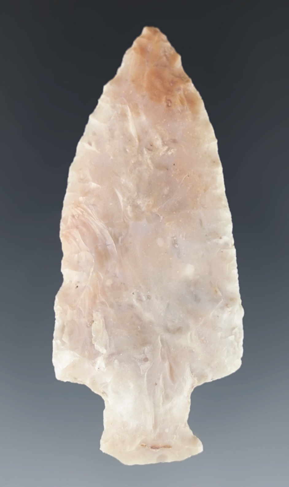 2 11/16" Ohio Stemmed point made from "gem-grade" Flint Ridge Flint.