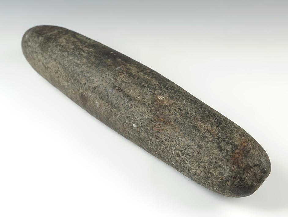 Heavily patinated 13 3/4" long Roller Pestle found in southern Illinois in very nice condition.