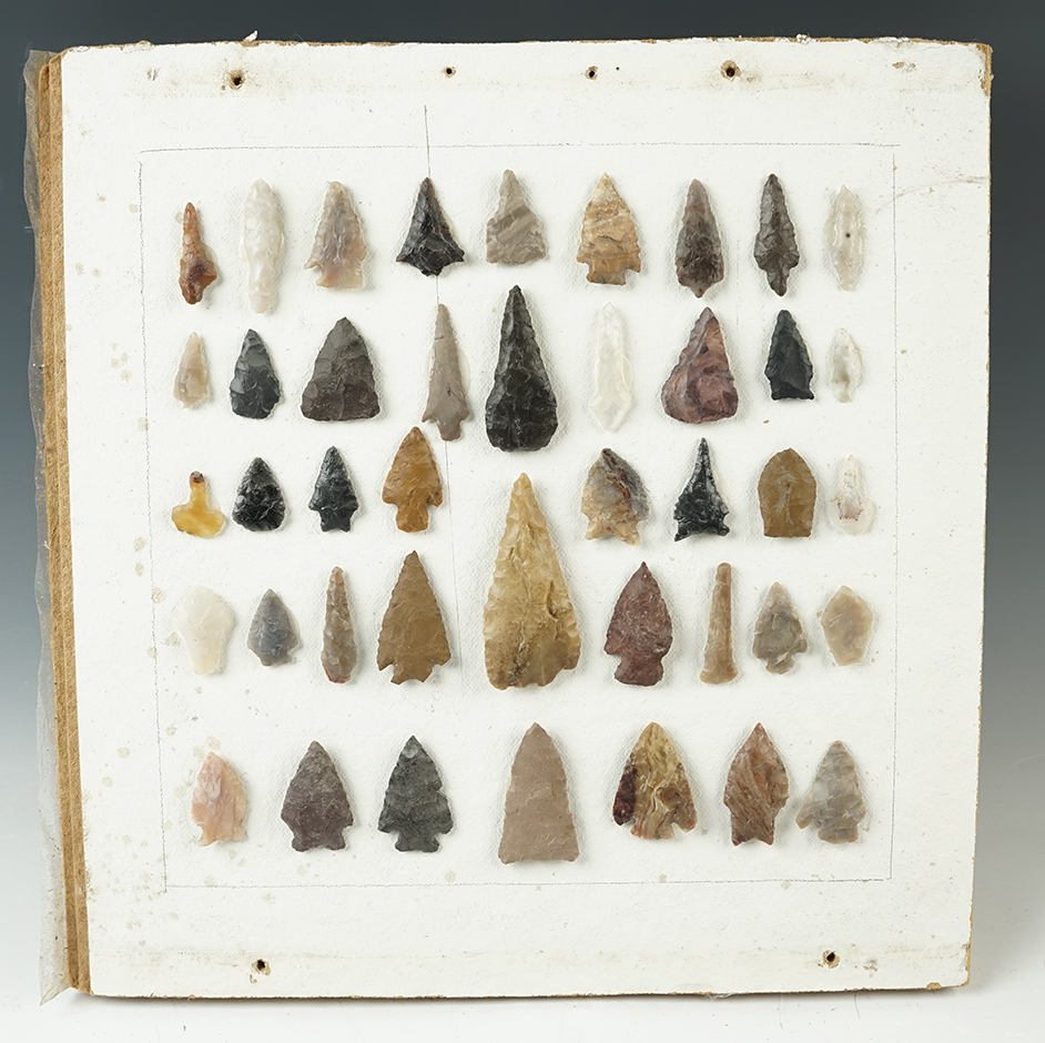 Set of assorted points found near the Dalles,Wasco Co., Oregon. The largest is 2 3/8".