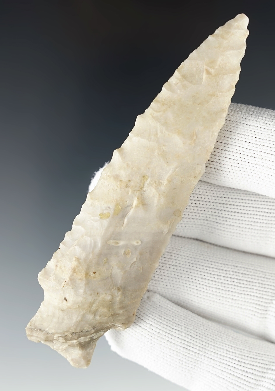 3 5/16" Heavy Duty found in Delaware Co., Ohio with nice grinding to the stem sides.  COA.
