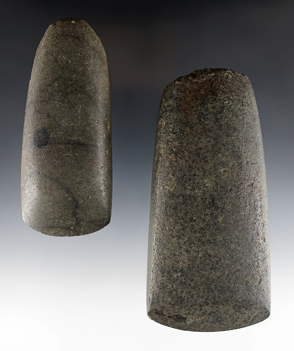 Pair of beautifully made and highly polished Hardstone Celts recovered in New York.