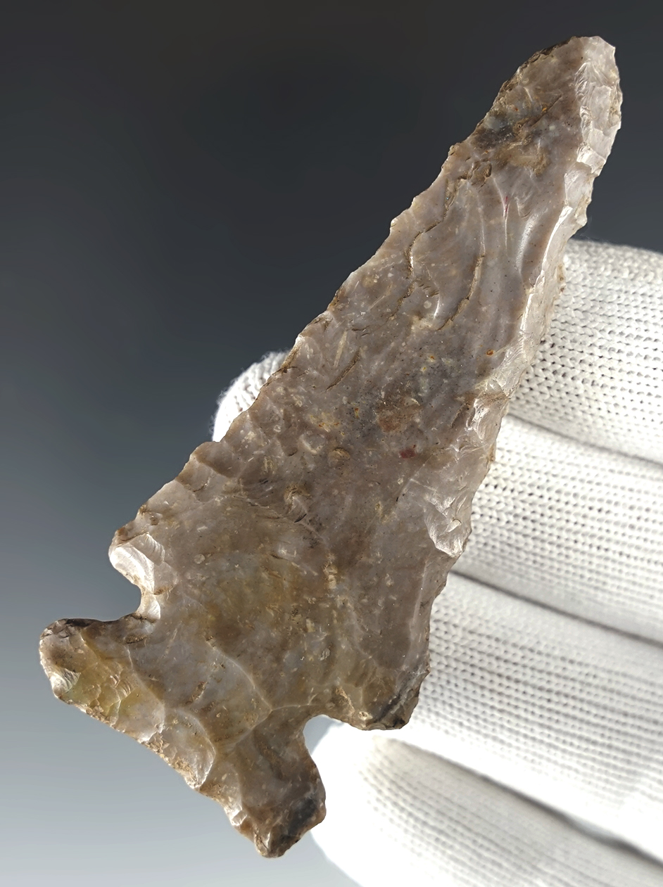 3 1/4" Nicely beveled Archaic Knife found in Ohio.
