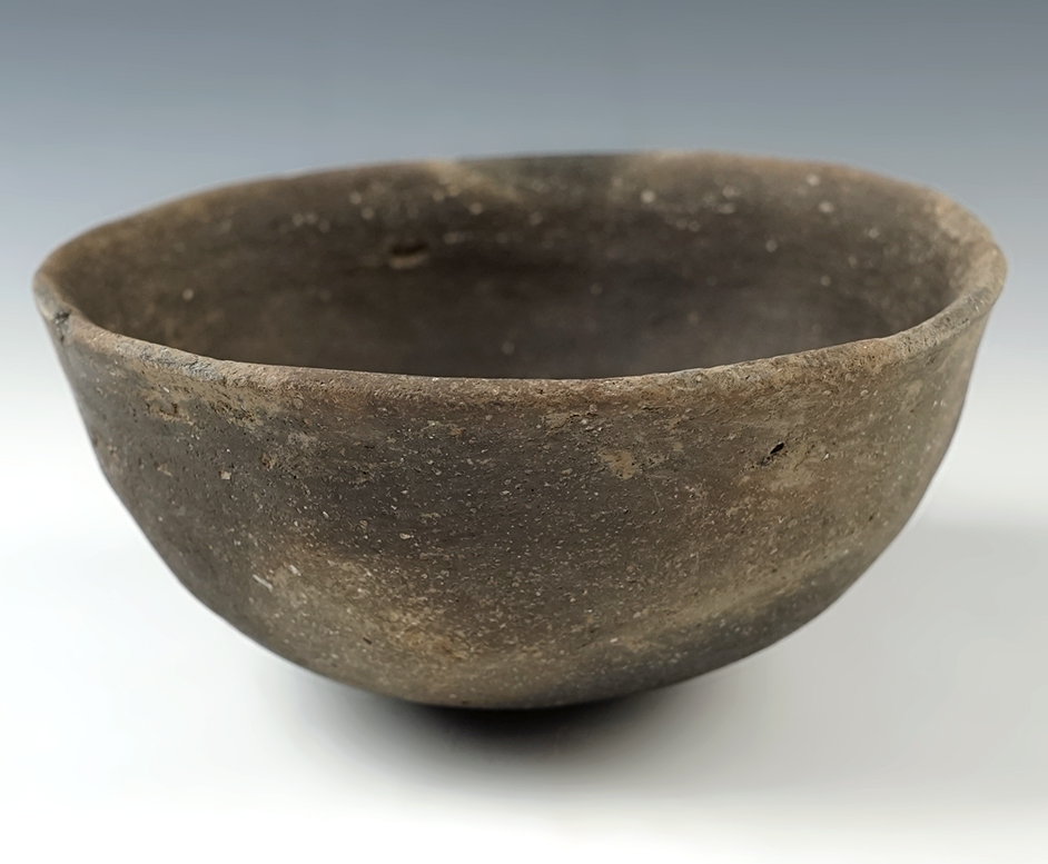 6 1/4" diameter Shell Tempered Bowl in solid condition. Recovered in Arkansas.
