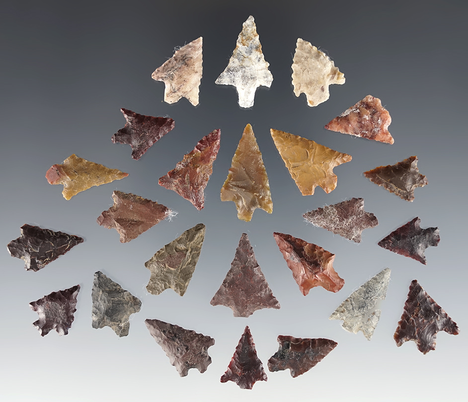 Set of 24 nice Gempoints found in Clackamas Co., Oregon. The largest is 1".