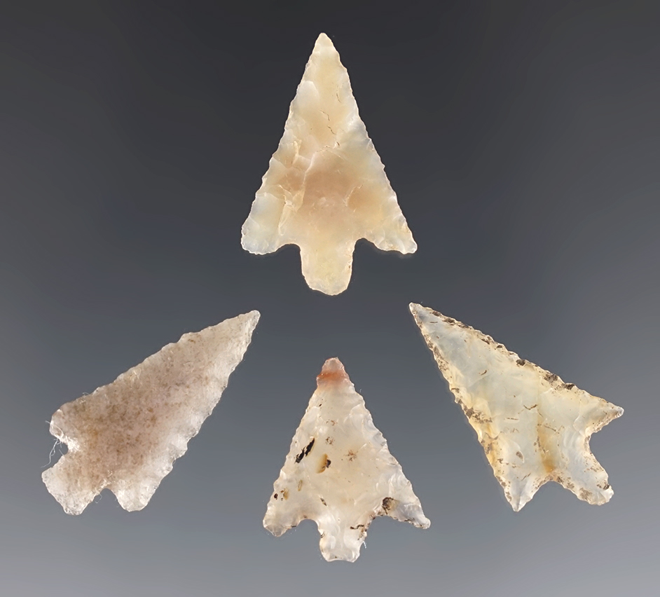 Set of 4 well made Gempoints found in Clackamas Co., Oregon. The largest is 1 1/16".