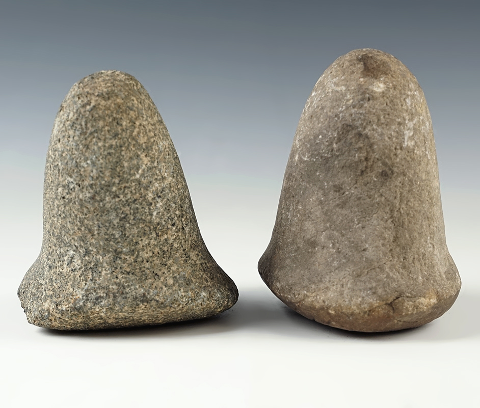 Pair of Bell Pestles recovered in Ohio in nice condition. Largest is 4 5/8"