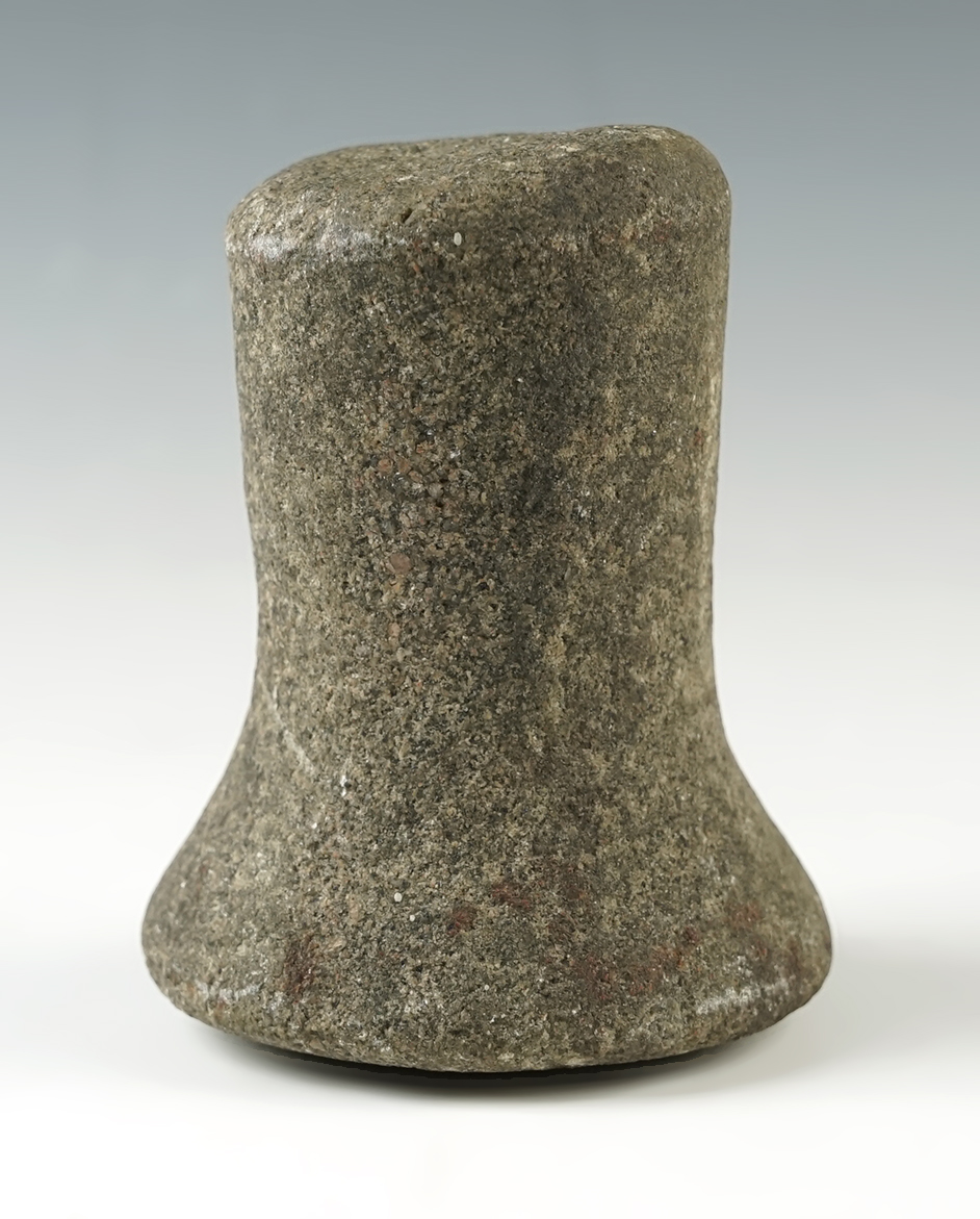 Excellent shape and style on this 3 13/16" Bell pestle made from Quartz recovered in Ohio.