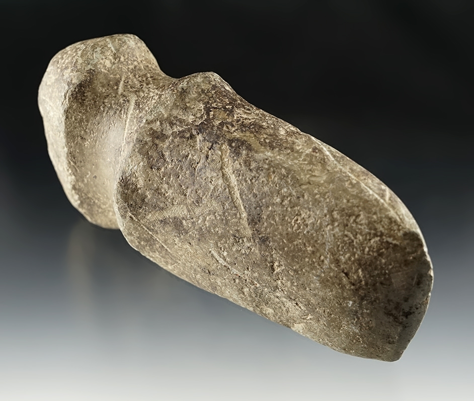 6 5/8" long  3/4 grooved Archaic Axe recovered in the West Union area of Adams County Ohio.